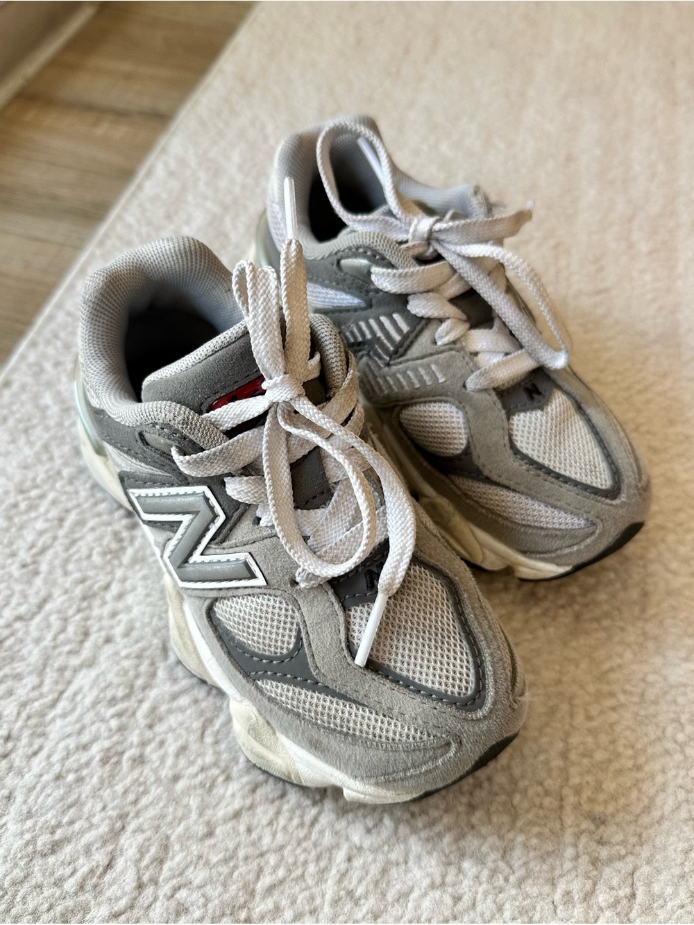 New Balance 9060 Rain Cloud Grey Kids Sneakers Size 11